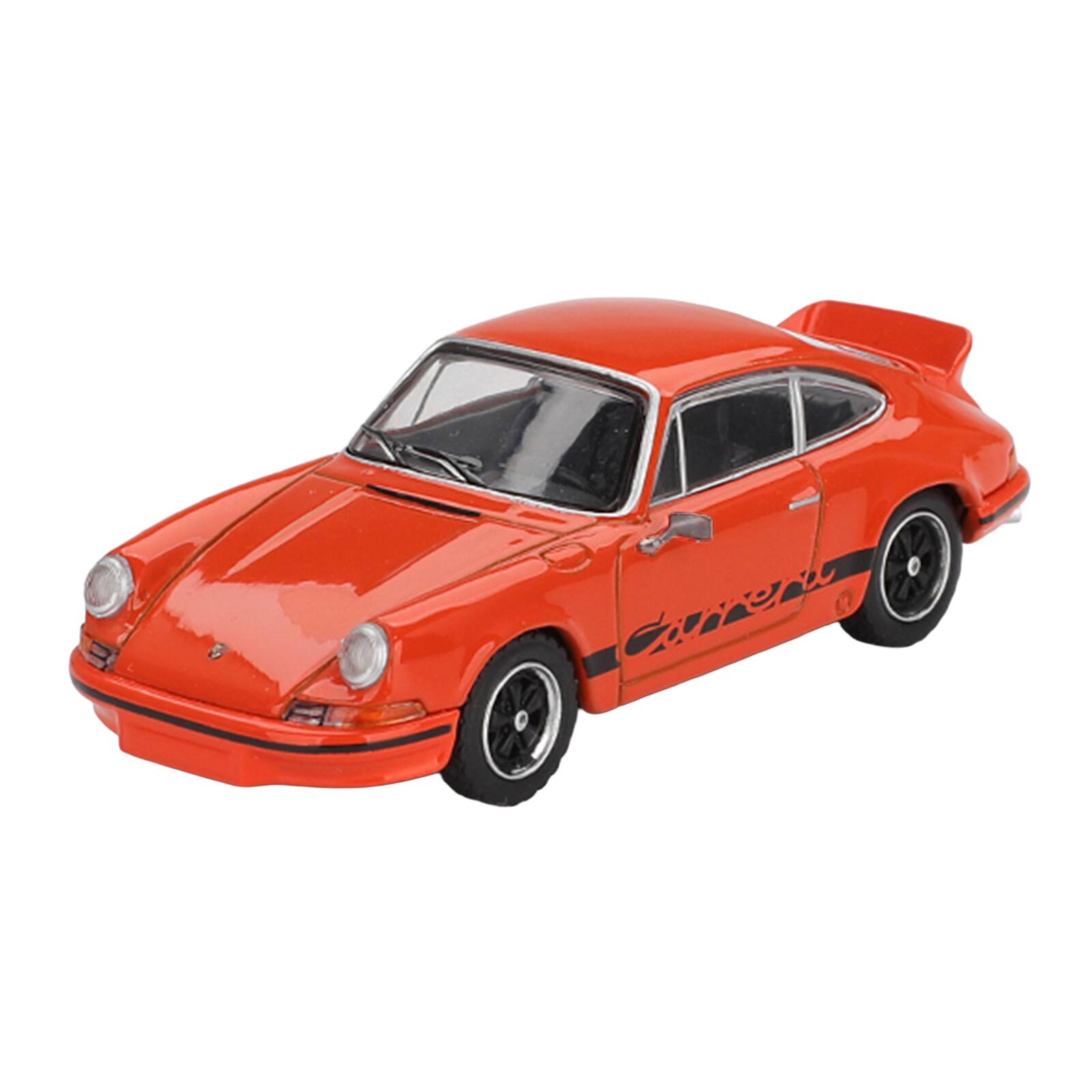 Alt View 1. True Scale Miniatures - Porsche 911 Carrera RS 2.7 Tangerine with Black Stripes Limited Edition 1/64 Diecast Model Car by Mini GT.