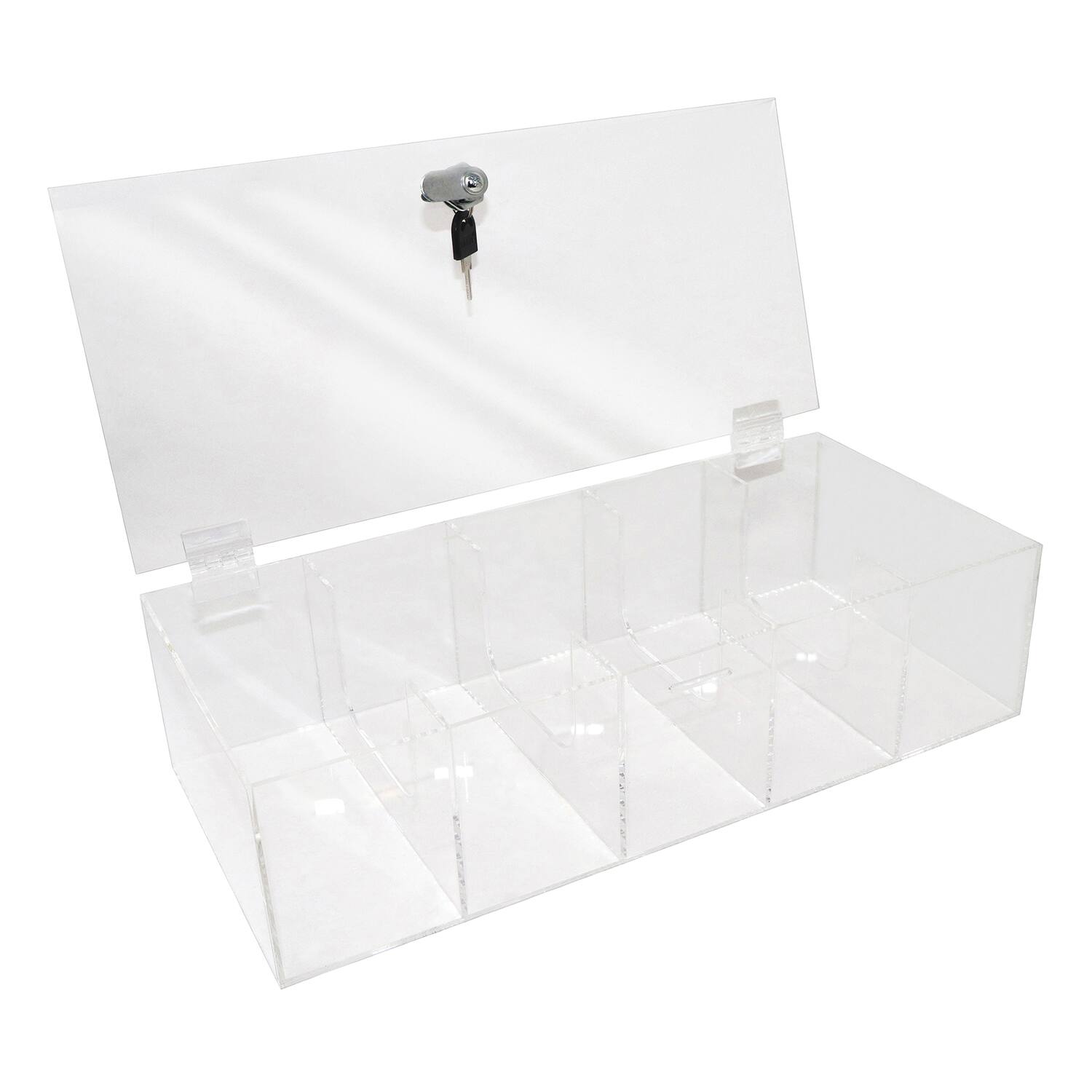 Back. Nadex Coins - 5-Compartment Currency Tray with Locking Cover.