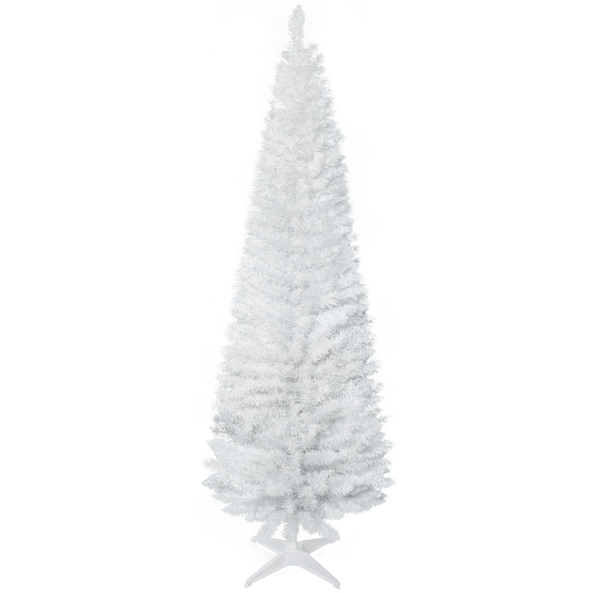Alt View 6. Hivvago - 6 ft Artificial Pencil Christmas Tree - White.