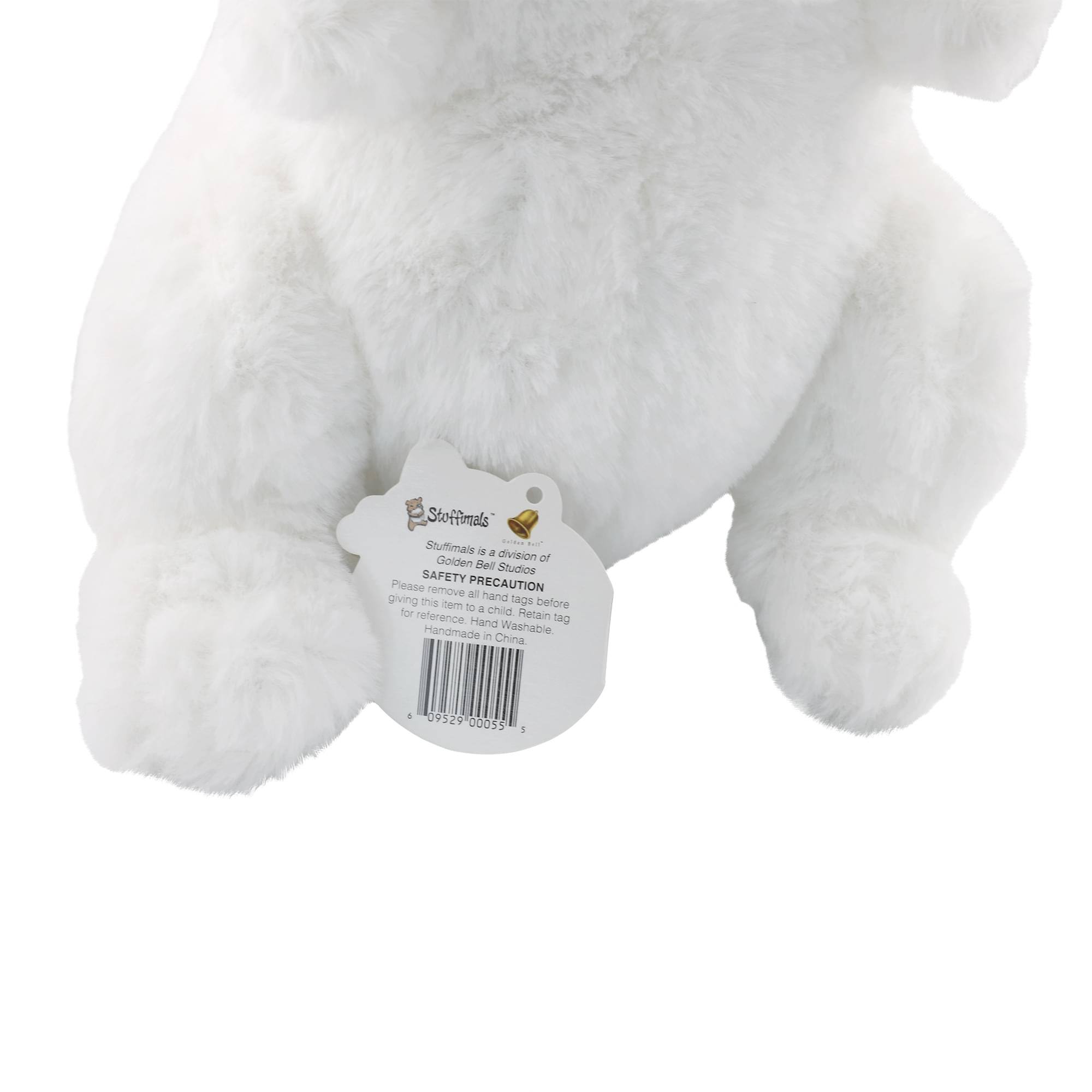 Stoffimals Stuffimals  
A division of Golden Bell Studios  
SAFETY PRECAUTION  
Please remove all hand giving this item to tags before for a child reference. Retain tag.  
Hand Washable. Handmade in China.  
d 09529 00055