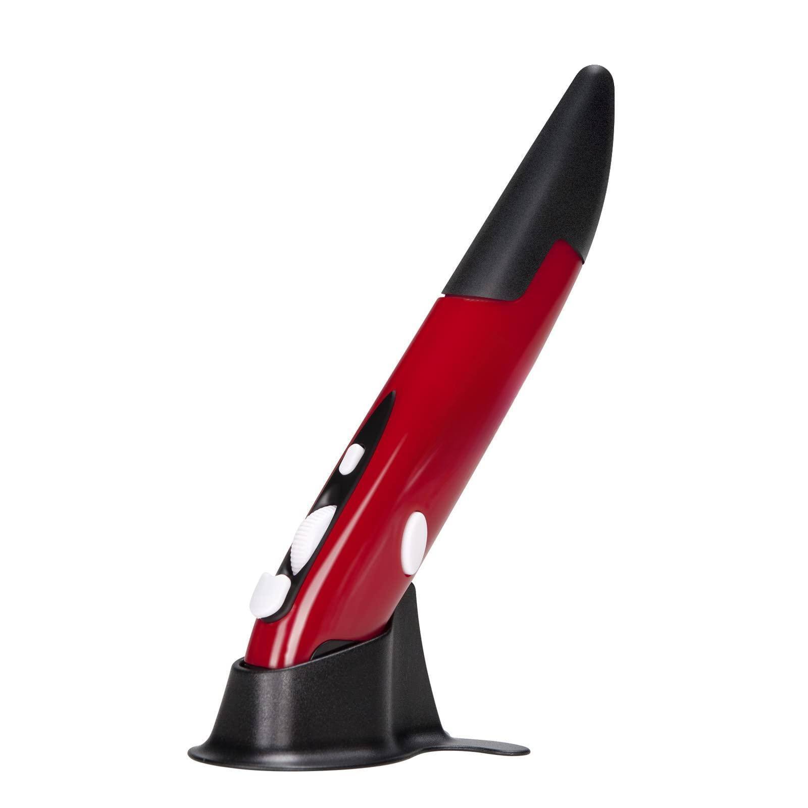 Front. Cozy Serene - Wireless Mouse USB Optical Pocket Pen 2.4ghz 800/1200/1600 Dpi Adjustable Handwriting - Red.