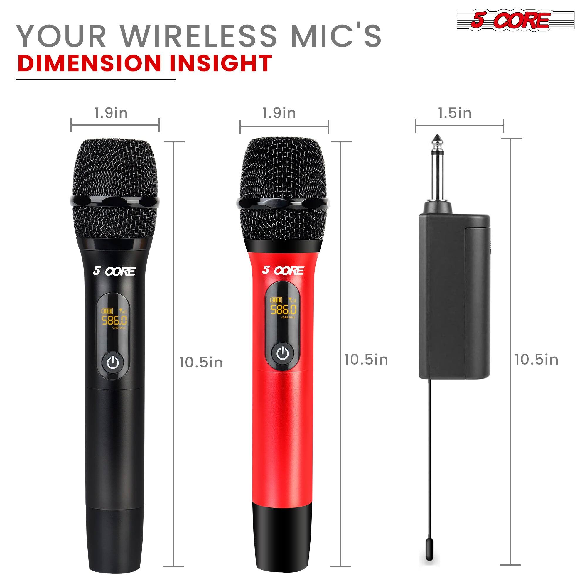 YOUR WIRELESS MIC'S DIMENSION INSIGHT 5 CORE 1.9in 1.9in 1.5in 5 CORE 5 CORE G1 Ta 586.0 - CD La 586.0 - - 10.5in 10.5in 10.5in