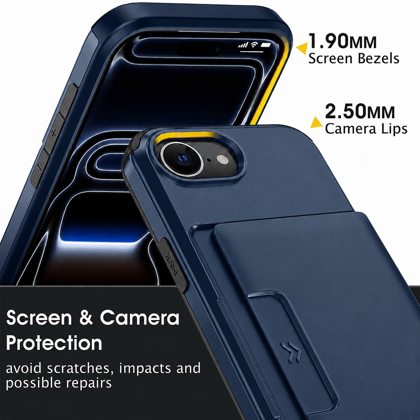 1.90MM Screen Bezels  
2.50MM Camera Lips  
Screen & Camera Protection  
avoid scratches, impacts and possible repairs