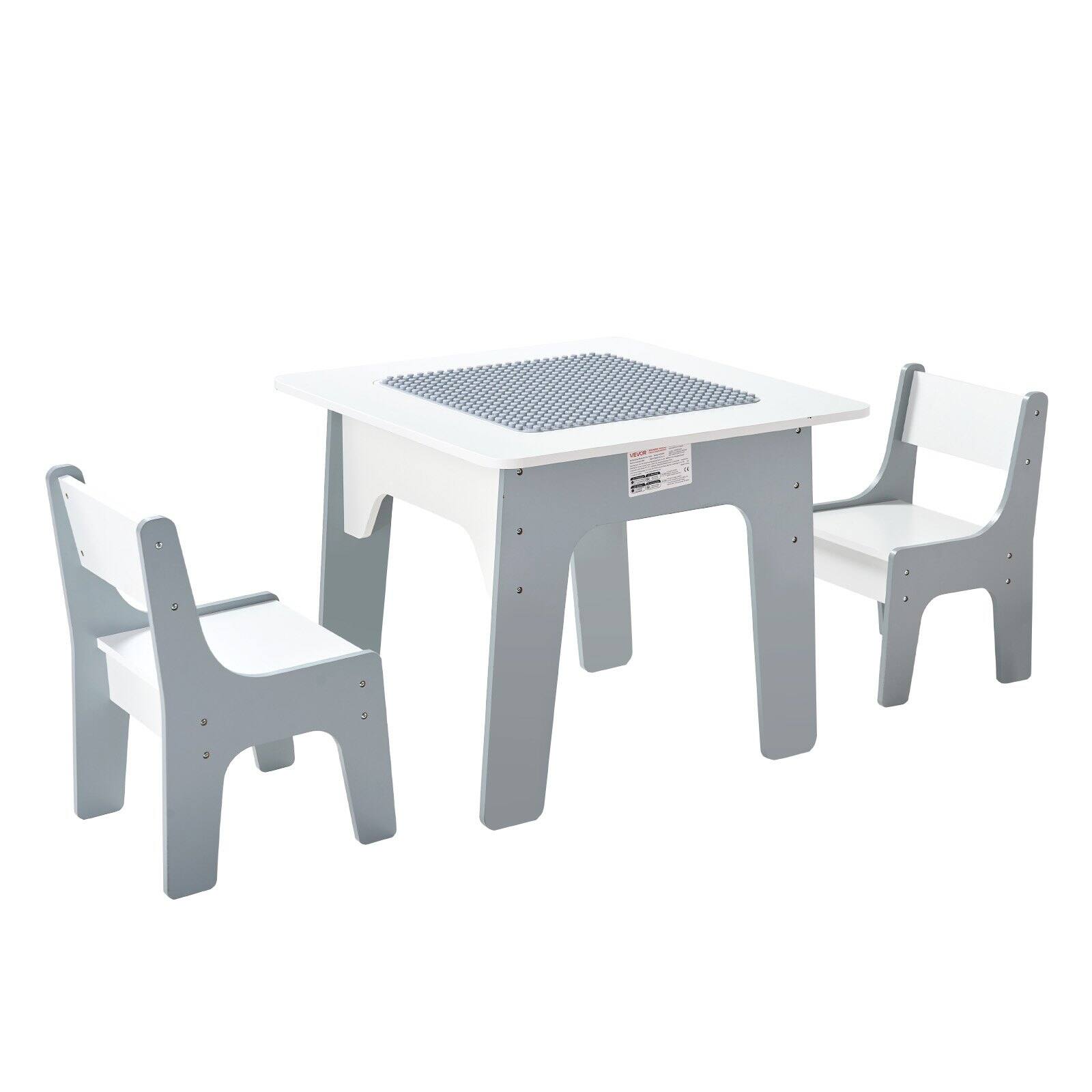 HONGGE - Kids Activity Play Table with Storage and Reversible Desktop - Gray