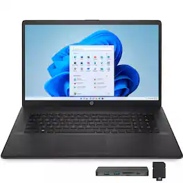 HP - 17.3" HD+ Laptop,Intel i7-1255U,32GB RAM,1TB SSD+288GB Dock Set,Intel Iris Xe Graphics,Win 11 Pro - Black