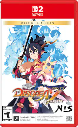 2 NINTENDO SWITCH DELUXE EDITION DISGAEA COMPLETE TEEN ADOLESCENTS NIS T GAME-KEY CARD nécessaire. 8.2 Go - Full game download via internet required. See back. Voir au verso. ESRB CARTE CLÉ DE JEU support.nintendo.com/switch2/gamekeycard - T (Teen 13+)