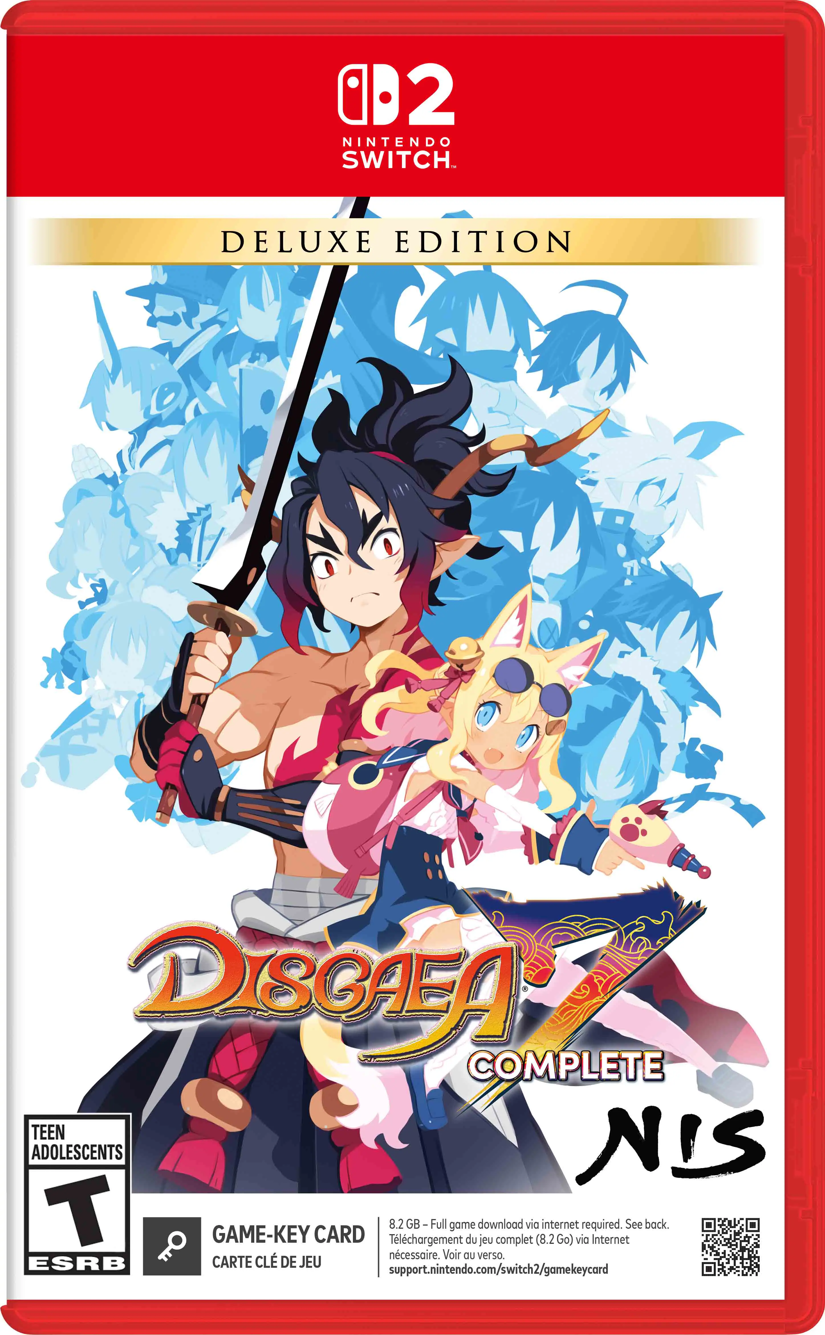 2 NINTENDO SWITCH DELUXE EDITION DISGAEA COMPLETE TEEN ADOLESCENTS NIS T GAME-KEY CARD nécessaire. 8.2 Go - Full game download via internet required. See back. Voir au verso. ESRB CARTE CLÉ DE JEU support.nintendo.com/switch2/gamekeycard
