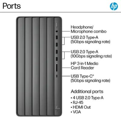 HP - Envy Desktop - Intel Core i5 - 12GB Memory - 1TB SSD - Black