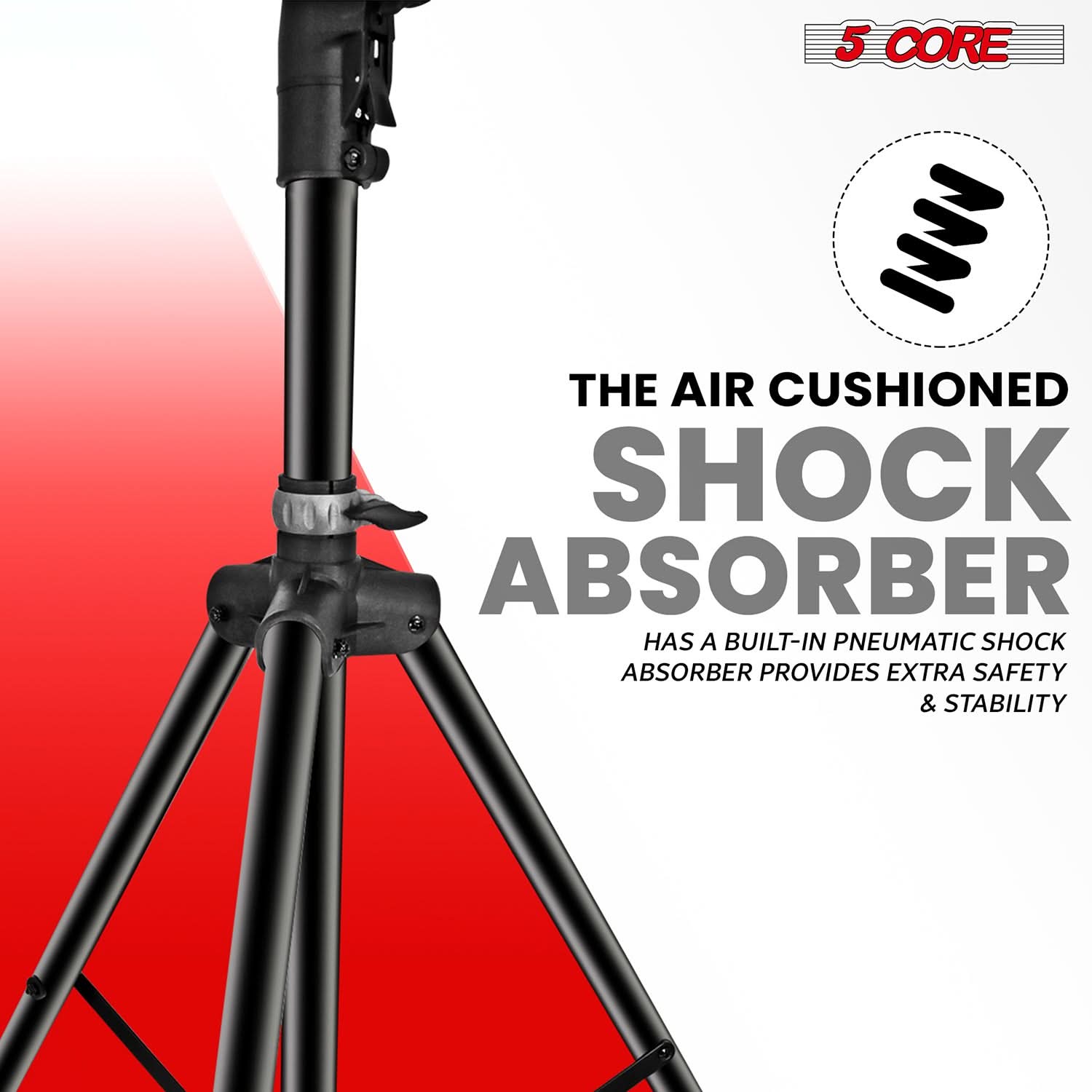 The air cushioned shock absorber has a built-in pneumatic shock absorber, providing extra safety & stability.