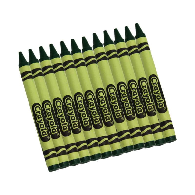 Crayola - Single Color Bulk Crayons, Regular Size, Green, 12 Count