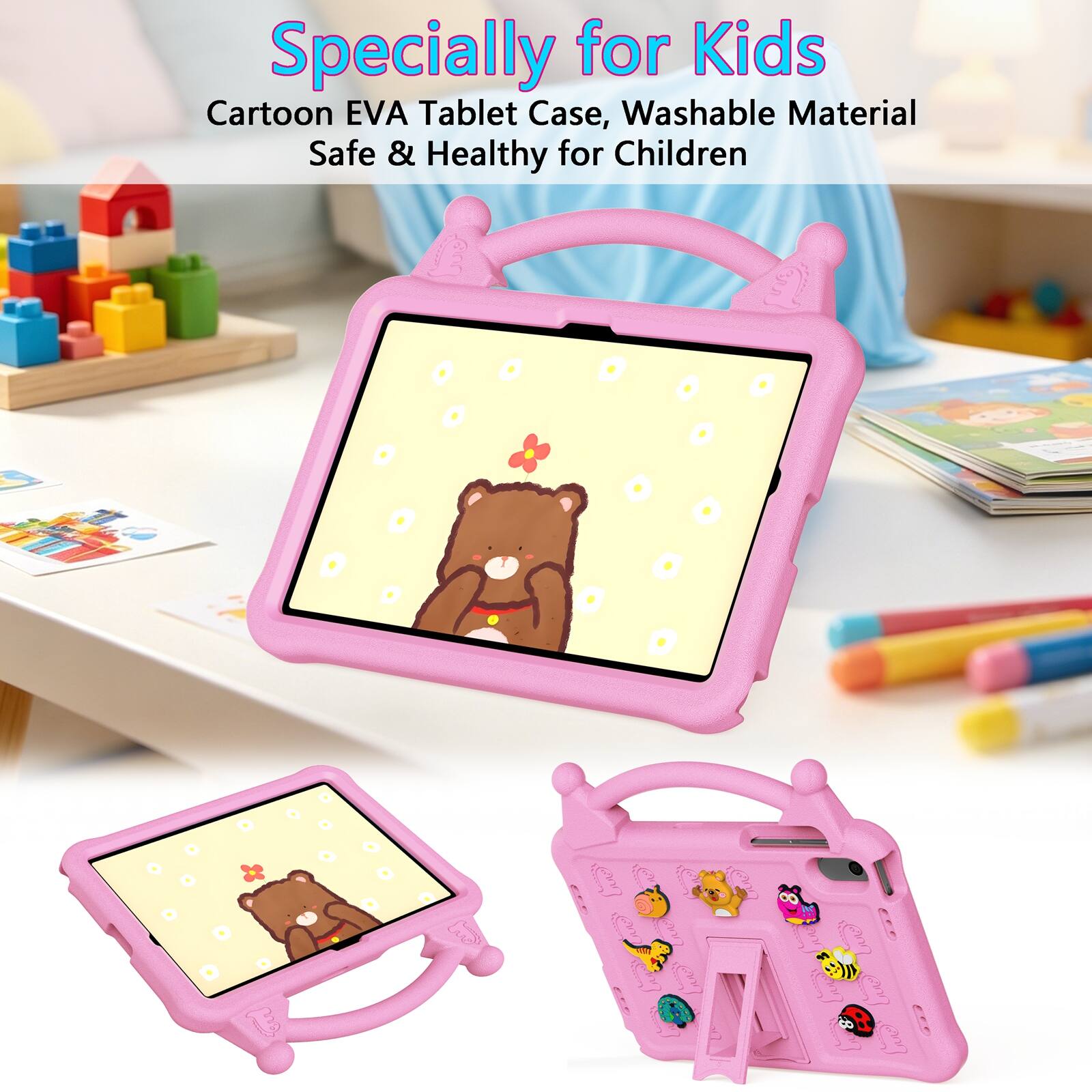 Specially for Kids Cartoon EVA Tablet Case, Washable Material Safe & Healthy for Children