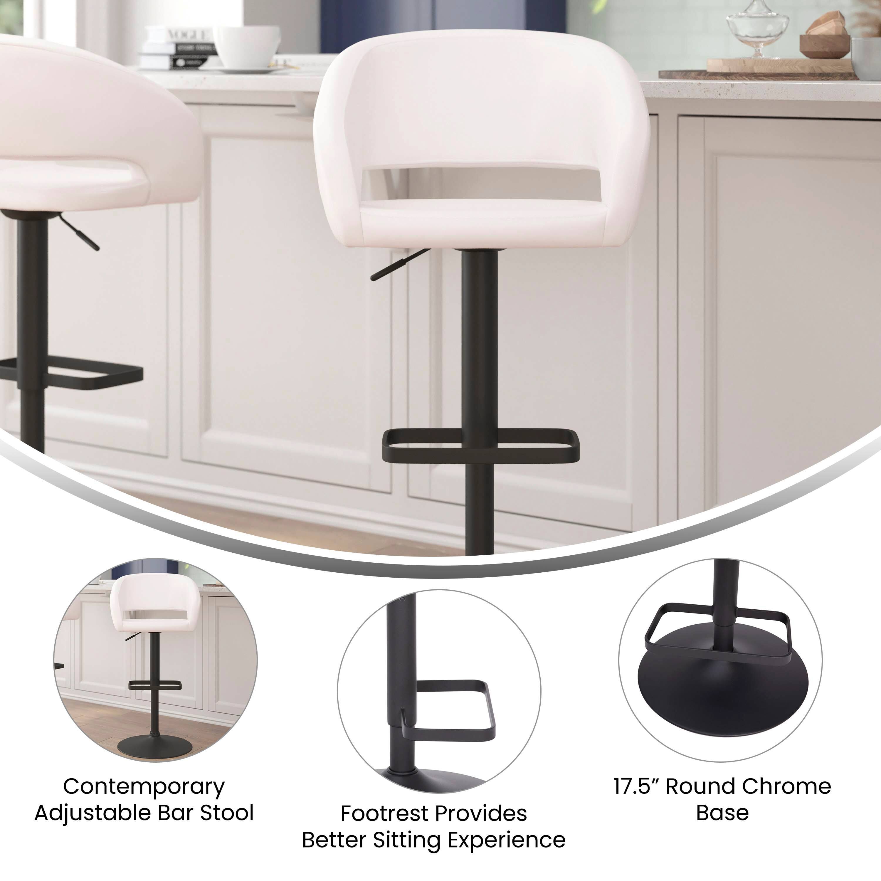 MI Contemporary Adjustable Bar Stool Footrest Provides Better Sitting Experience  
17.5" Round Chrome Base