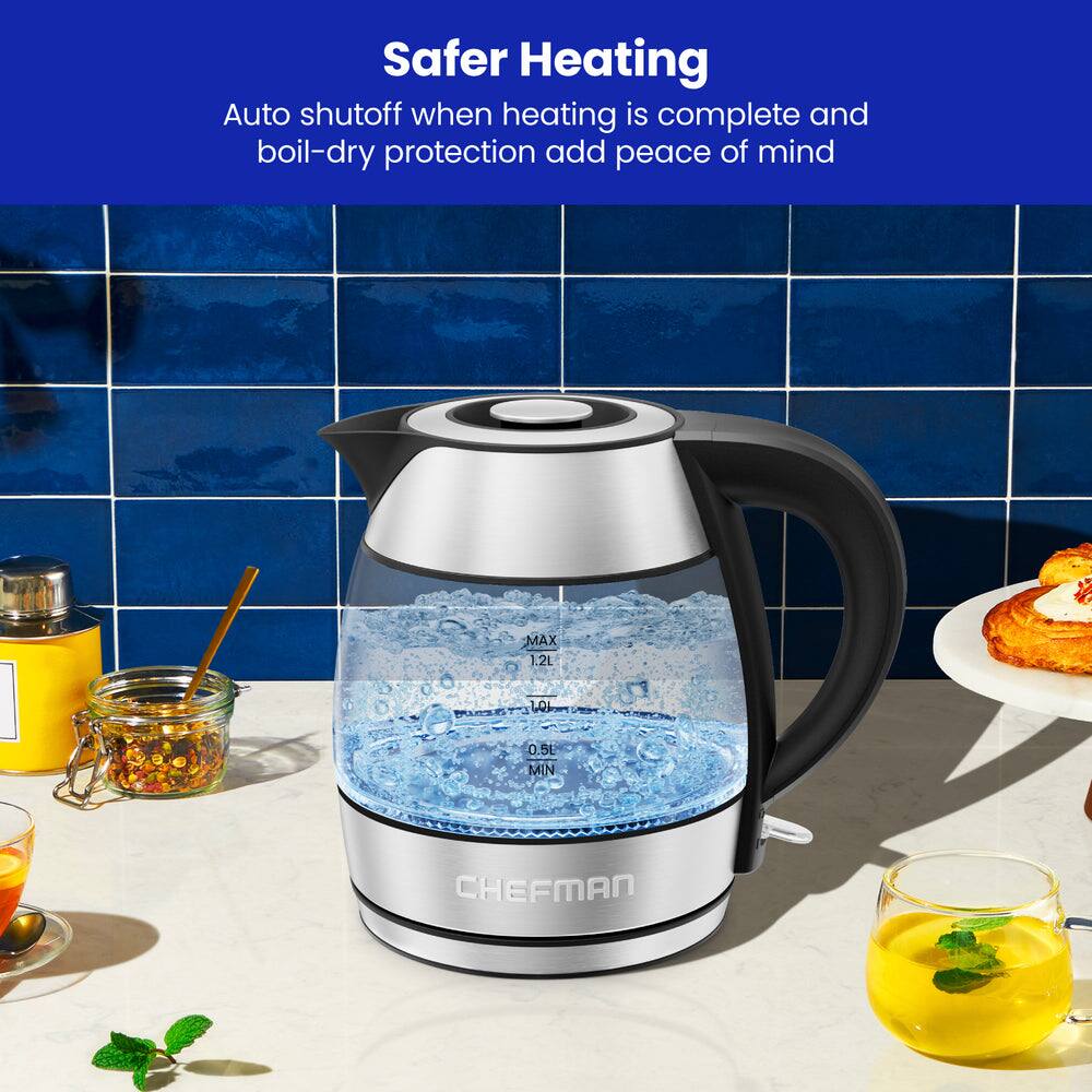 Safer Heating  
Auto shutoff when heating is complete and boil-dry protection add peace of mind  
MAX 1.2L  
LO 0.5L  
MIN  
CHEFMAN
