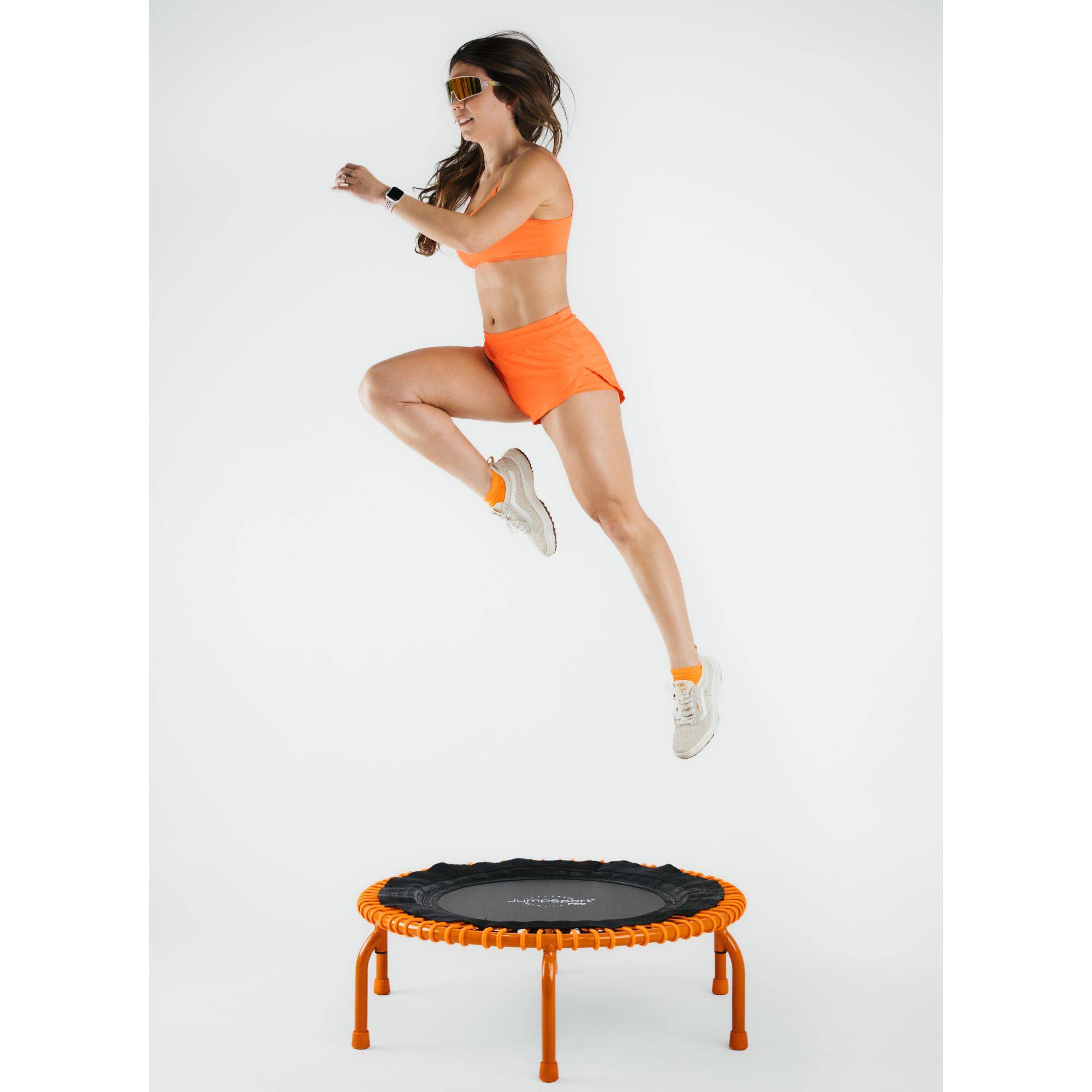 Alt View 6. JumpSport - JumpSport 350 PRO Fitness Trampoline, Cardio Workout Equipment, 39 Inch, Energize - Orange.