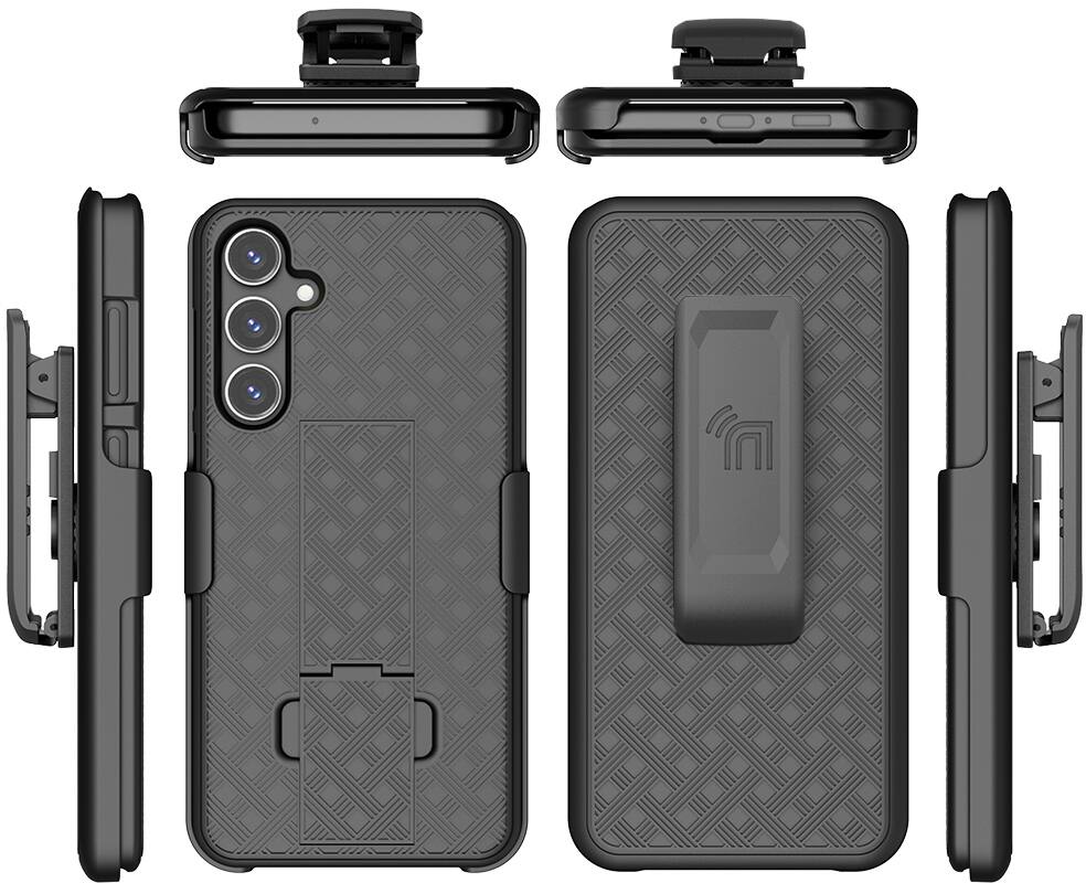 Alt View 8. Nakedcellphone - Combo for Samsung Galaxy S23 FE (2023) - Slim Case and Belt Clip Holster - Black.