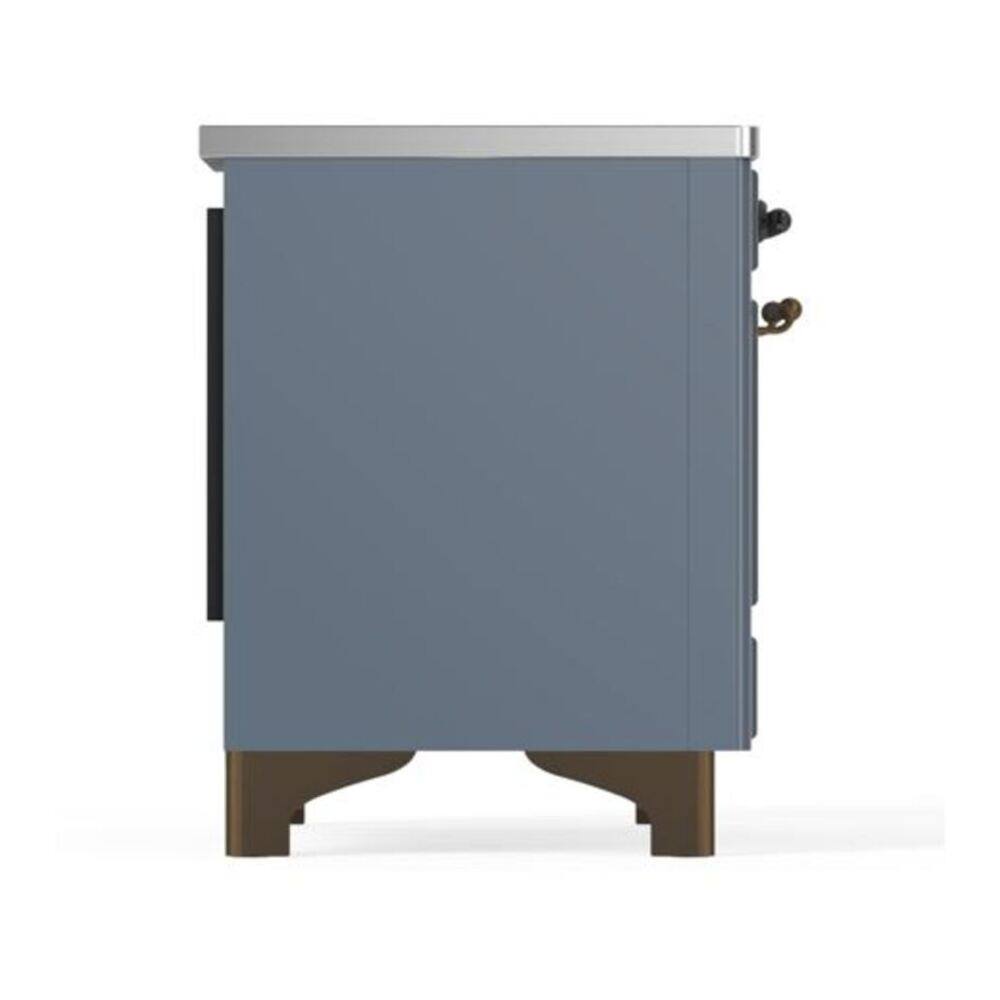 Alt View 10. ILVE - ILVE Majestic II 40 inch Induction Range with 6 Elements (Blue Grey, Burnished Trim) - Blue Grey.