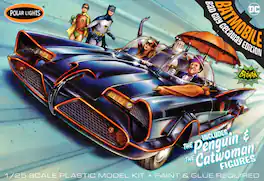 PopMarket - Batman 1966 Batmobile w/Catwoman & Penguin Figures AMT Model Kit - COLLECTIBLES - Multicolor