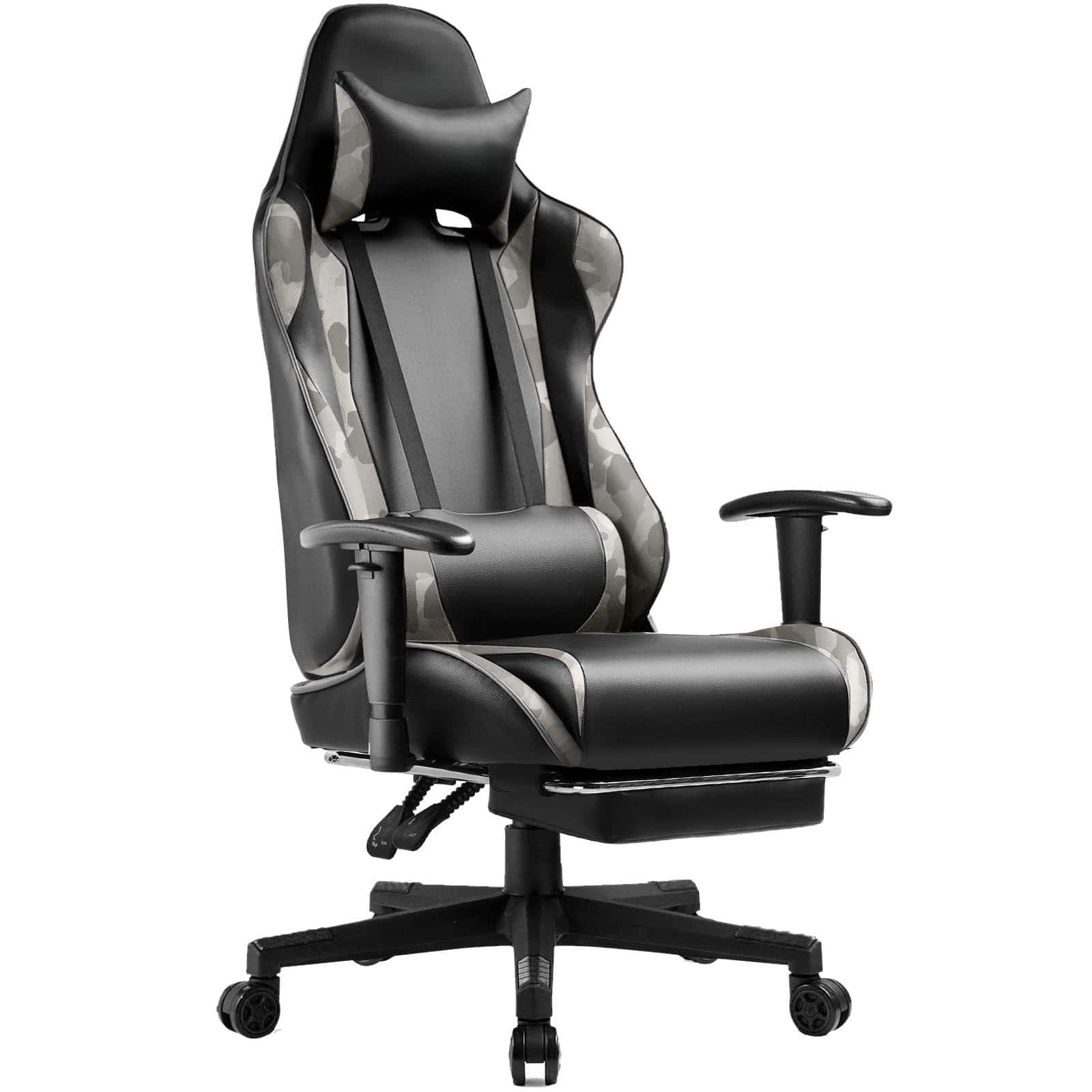 Hirose Alice - GTRACING Gaming Chair with Footrest, Ergonomic Computer Game Desk Chair, Reclining Game Chair Seat Height A - Camouflage