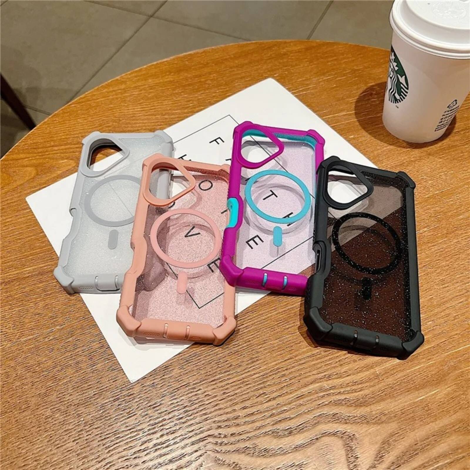 Alt View 1. UUCOVER - For Apple iPhone 17 Magnetic Case Compatible with Magsafe Detachable 2 in 1 Shockproof Frame Glitter Clear Phone Cover - Purple.