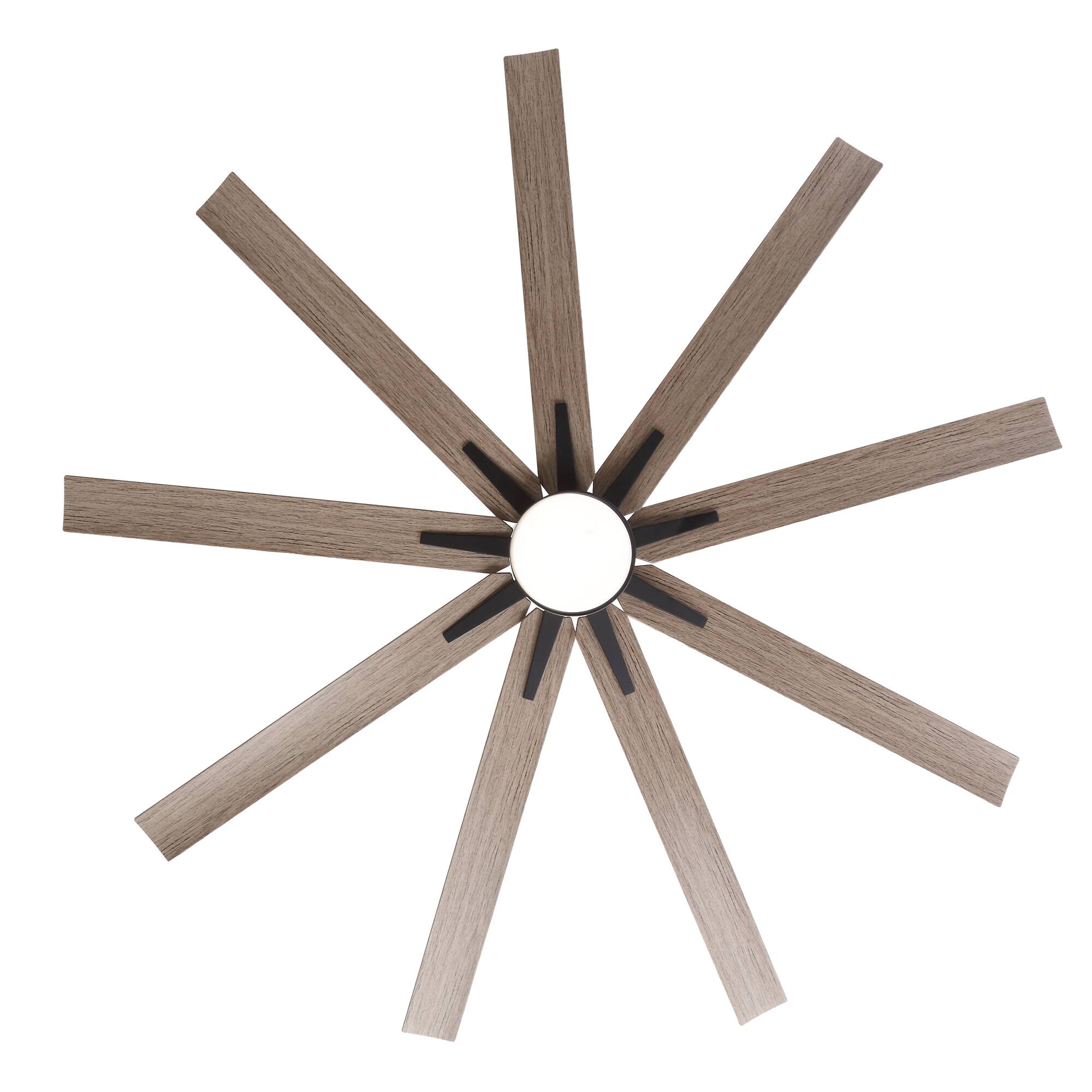 Alt View 10. Breezary - 65-Inch LED Ceiling Fan with Light, 9 Plywood Blades, DC Motor, Remote, Includes 6 & 12 Inch Downrods, Timer - Wood grain color.