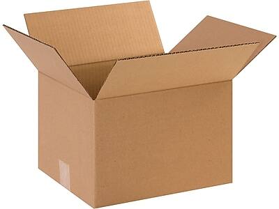 Front. National Brand - 12" x 10" x 8" Standard Shipping Boxes, 32 ECT, 25/Bundle - Kraft.