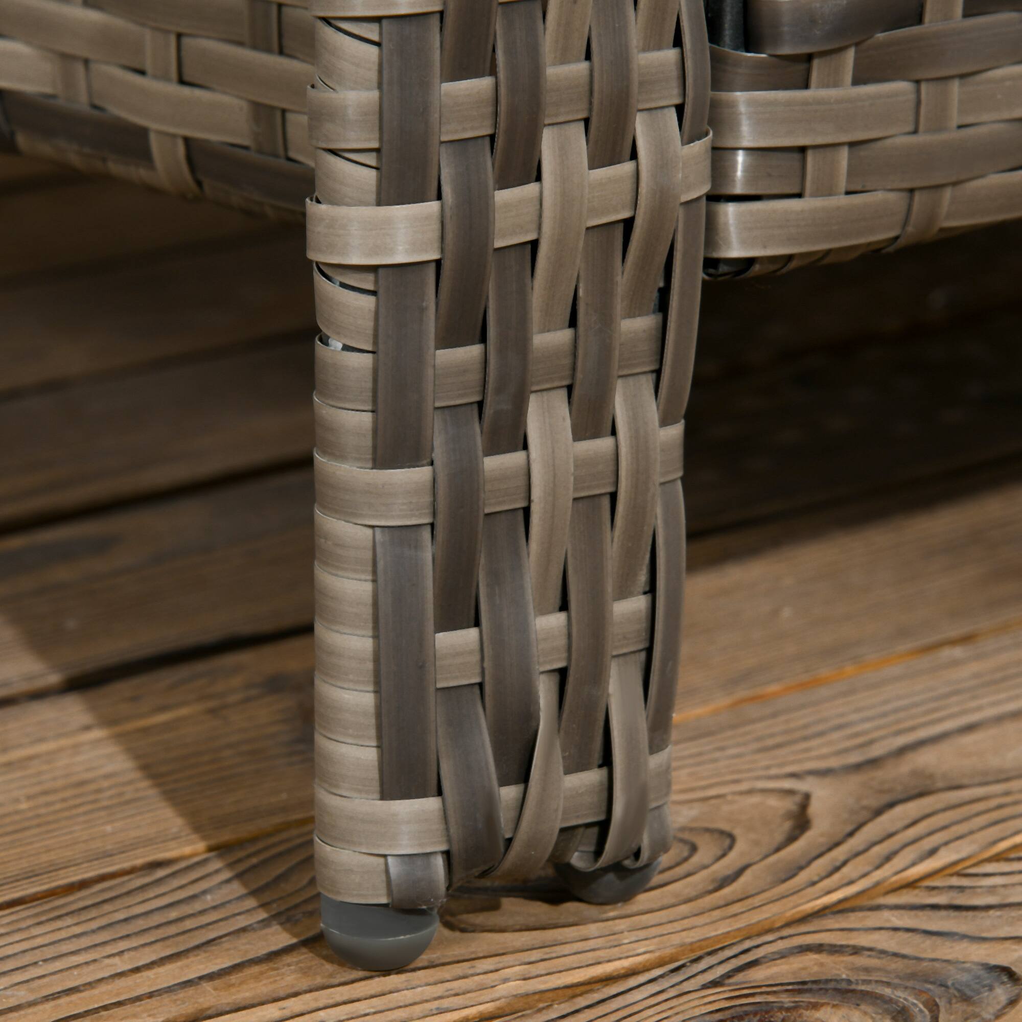 Alt View 8. Outsunny - 3 Pieces Wicker Outdoor Bistro Set, Rattan Patio Furniture Set with Storage Coffee Table and Porch Chairs - Beige.