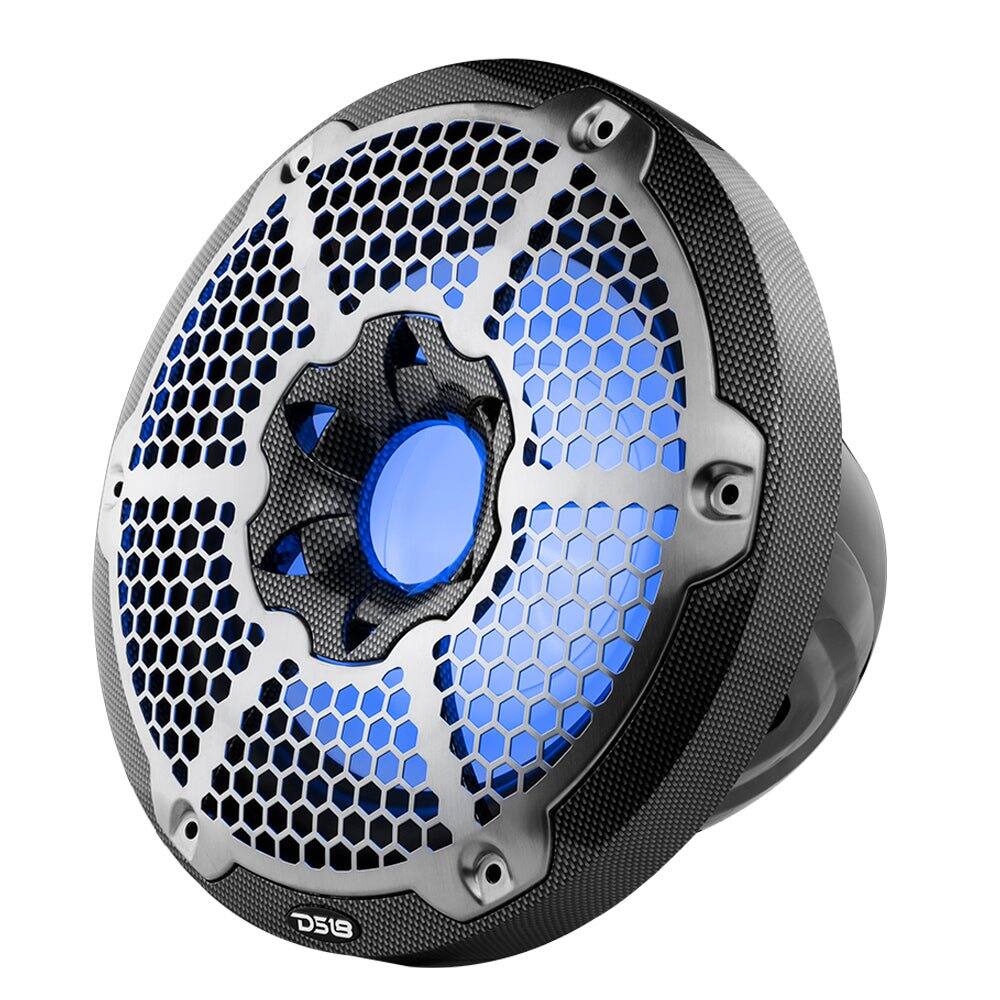 Left. DS18 Audio - NXL 10" Subwoofer with RGB LED Lights, 300W RMS Single 4-Ohm.