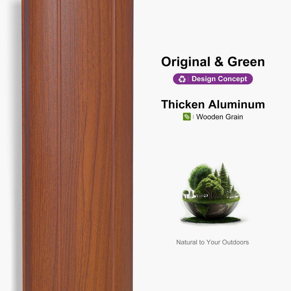 Original & Green  
Design Concept  

Thicken Aluminum  
Wooden Grain  

Natural to Your Outdoors