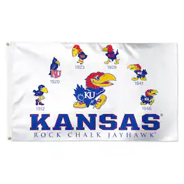 WinCraft - Kansas Jayhawks 3' x 5' Single-Sided Heritage Inspired Deluxe Evolution Flag - Multicolor