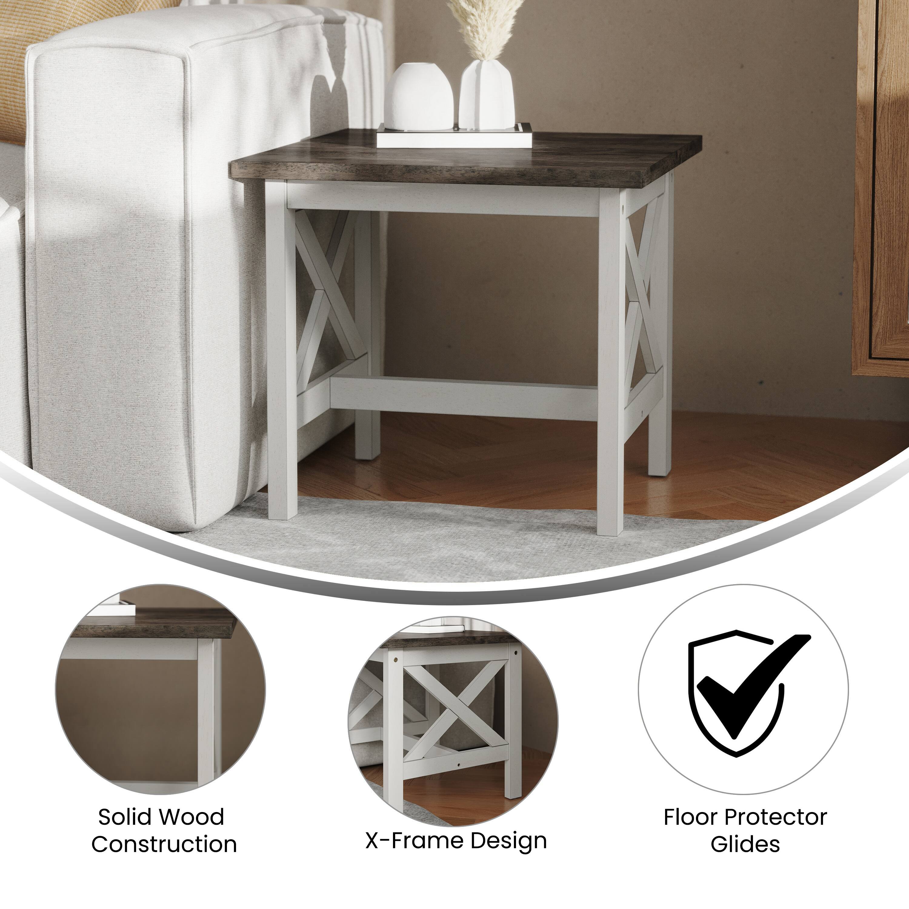 Solid Wood Construction  
X-Frame Design  
Floor Protector Glides