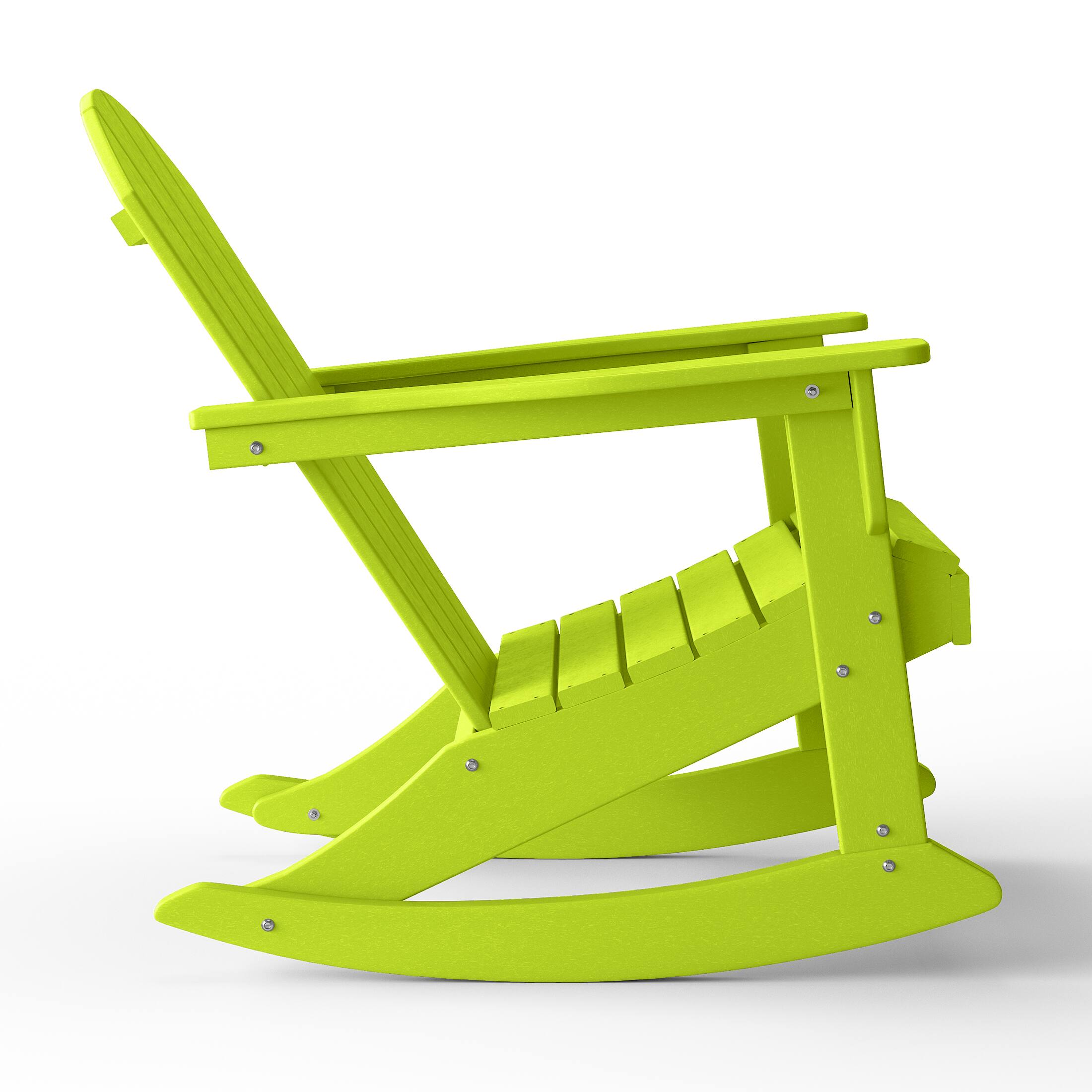 Back. WestinTrends - WestinTrends Malibu Outdoor / Patio Poly Adirondack rocking chair - Lime.