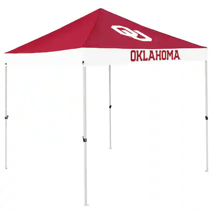 Front. Logo Brands - Oklahoma Sooners 9' x 9' Economy Tailgate Canopy Tent - Multicolor.