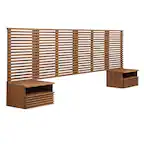 Front. Modway - Render Wall Mount King Headboard and Modern Nightstands by Modway - Brown.