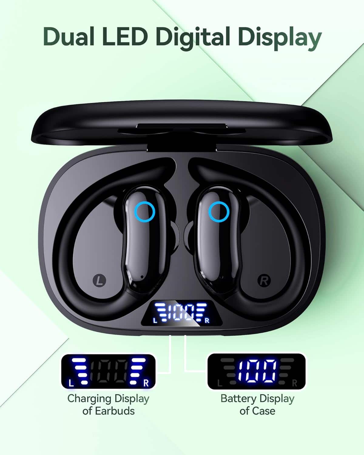 VEAT00L GNMN V7 Over Ear Wireless Earbuds | 96H Playback, BT, IPX7