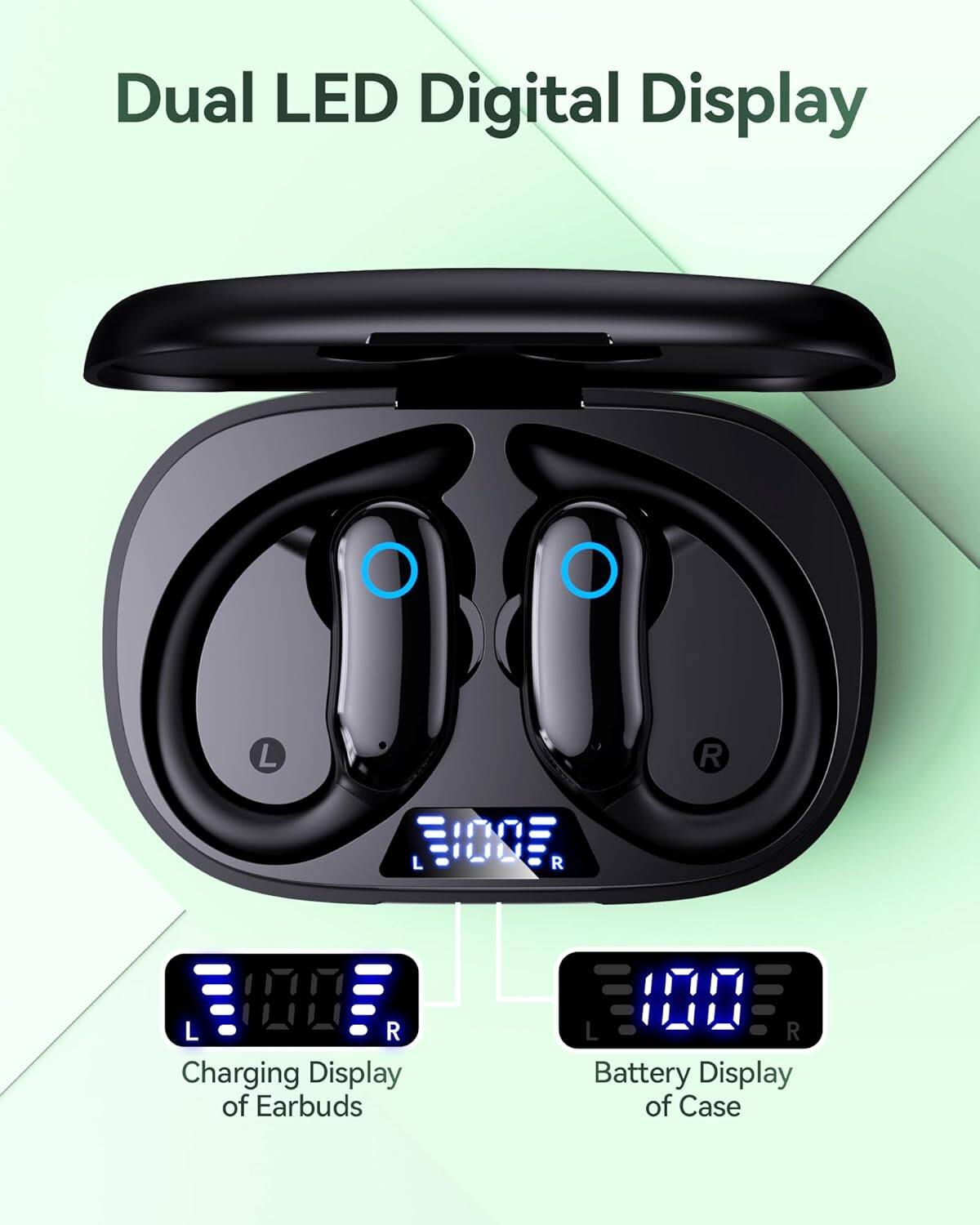 Dual LED Digital Display

- Charging Display of Earbuds
- Battery Display of Case