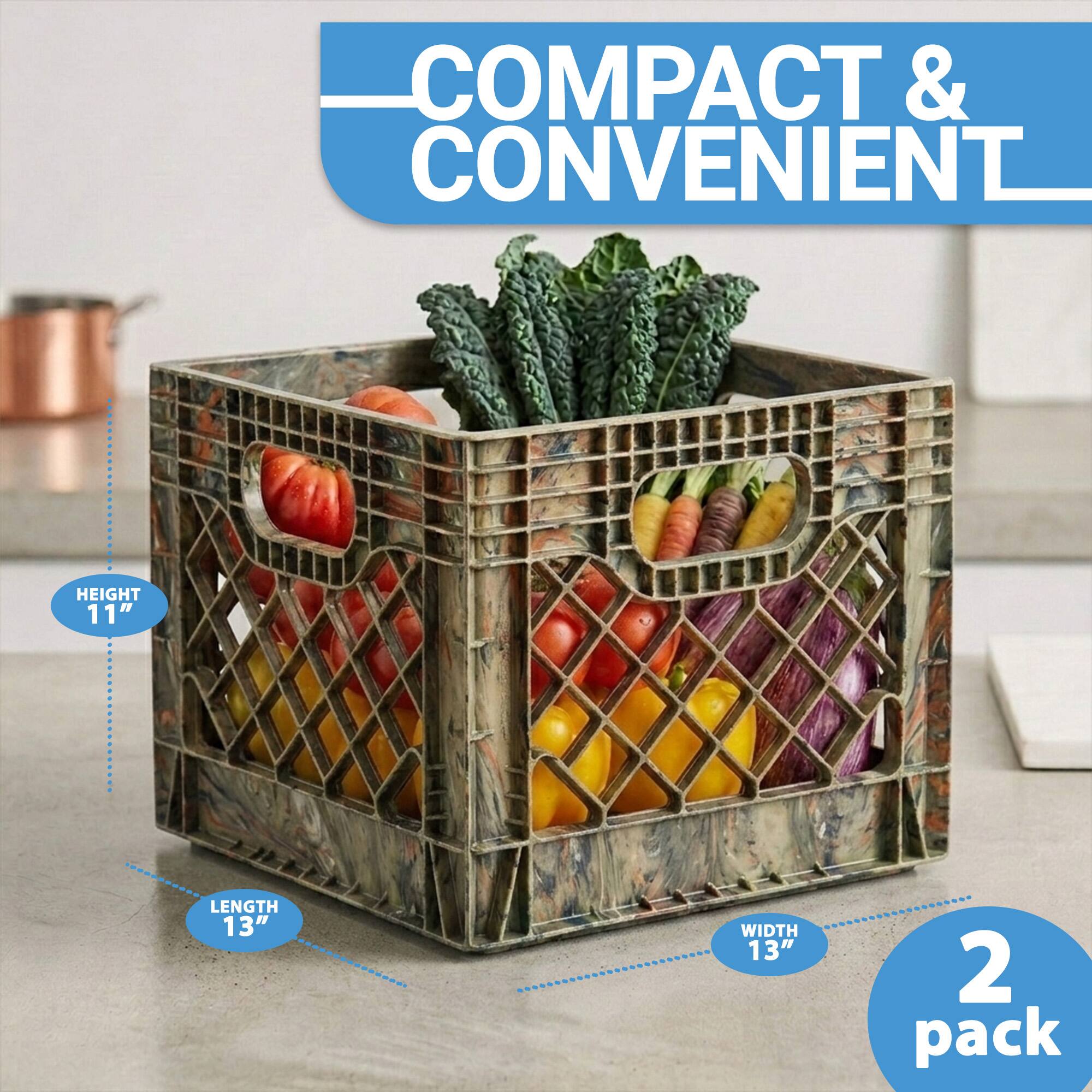 COMPACT & CONVENIENT  
HEIGHT 11"  
LENGTH 13"  
WIDTH 13"  
2 pack