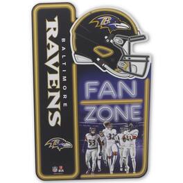 Open Road Brands - Baltimore Ravens 13" x 19.5" Fan Zone Metal Sign - Purple