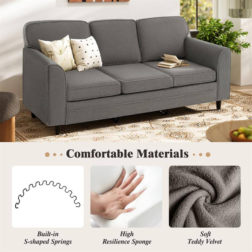 Comfortable Materials  
Built-in S-shaped Springs  
High Resilience Sponge  
Soft Teddy Velvet