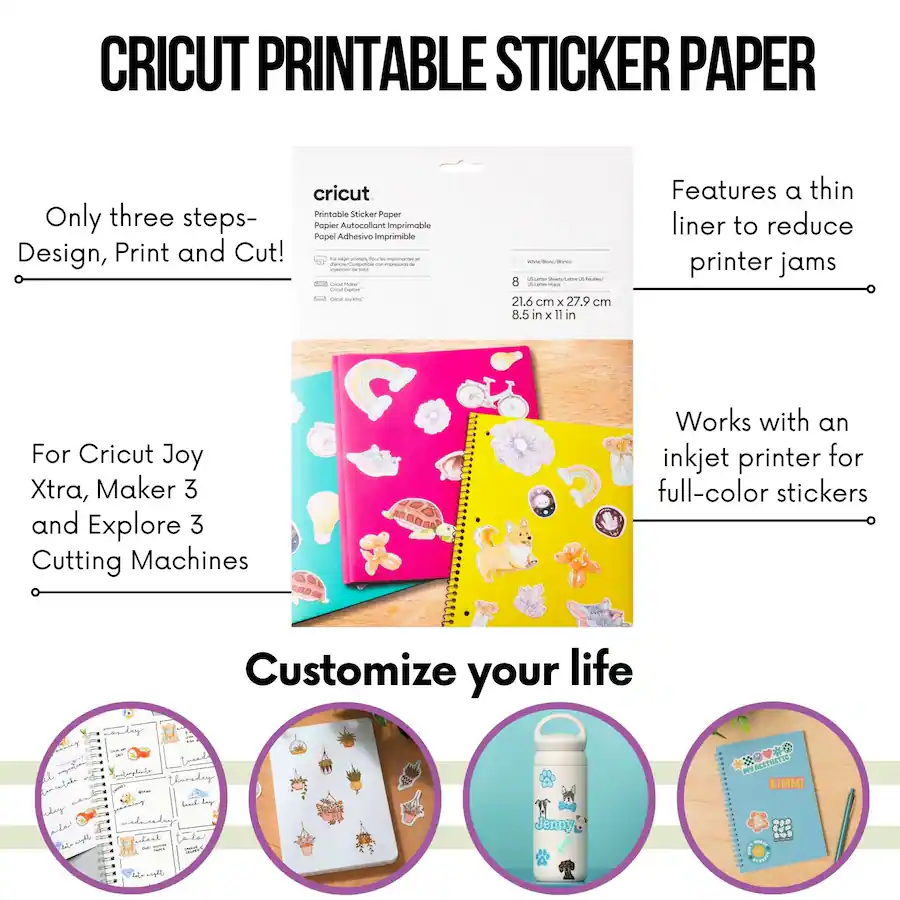 Cricut Joy Xtra with Printable Sticker Paper and Cards Bundle