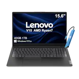 Lenovo - Upgraded - V Series V15 Gen 4 Laptop - 15.6" FHD - AMD Ryzen 7 7730U - 40GB RAM - 1TB SSD - Numeric Keypad - IST HUB - Win 11Pro - Black