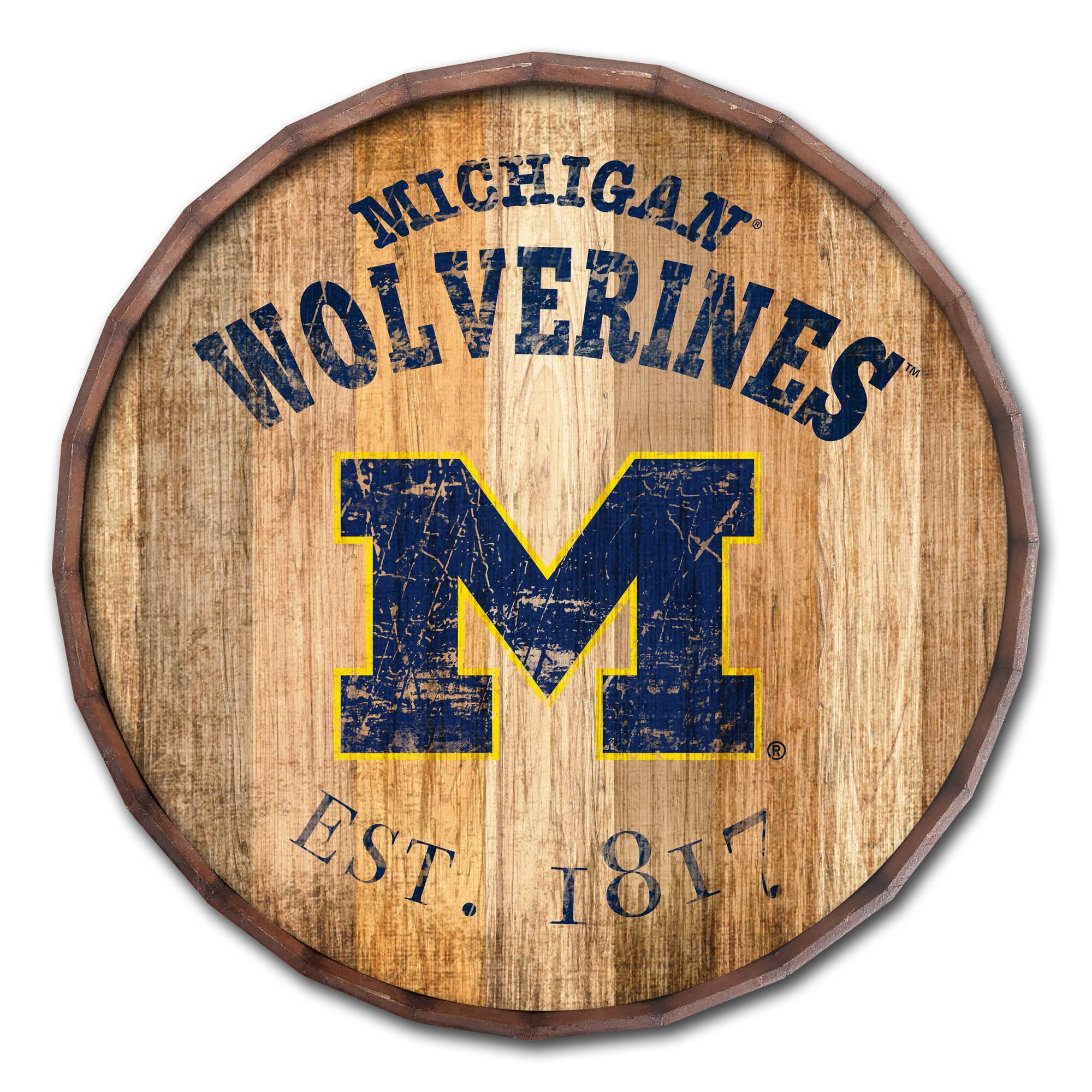 Michigan Wolverines 24'' Established Date Barrel Top