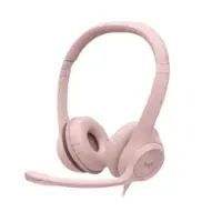 Logitech - H390 Wired USB-A On-Ear Stereo Headphones with Noise Canceling Microphone - Rose - Front_Zoom