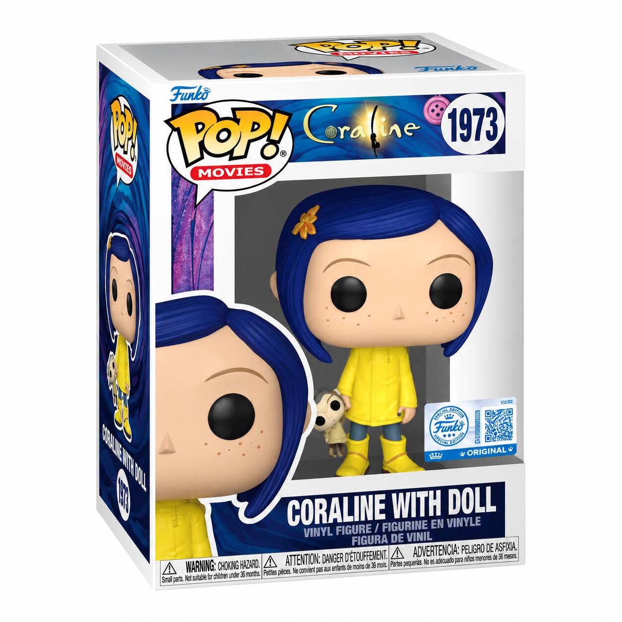 Funko - Pop! Movies: Coraline - Coraline with Doll #1973 Exclusive Vinyl Figure - Multicolored
