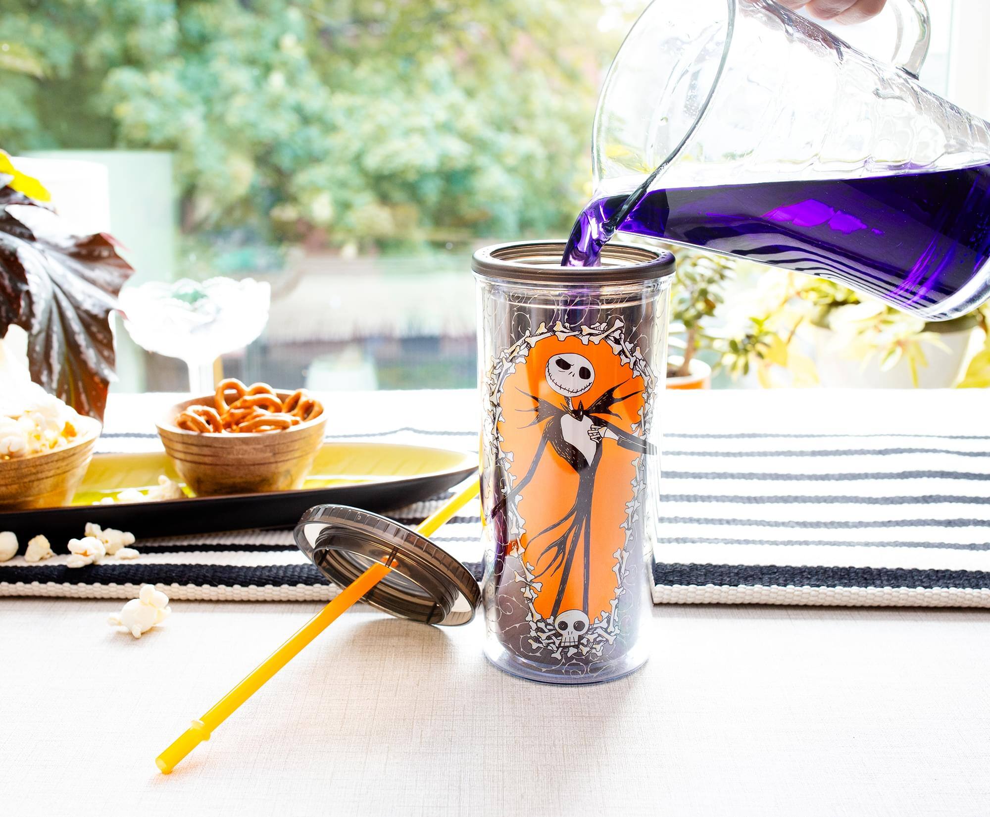 Alt View 5. Disney - Disney The Nightmare Before Christmas Jack Carnival Cup With Lid and Straw - Black.