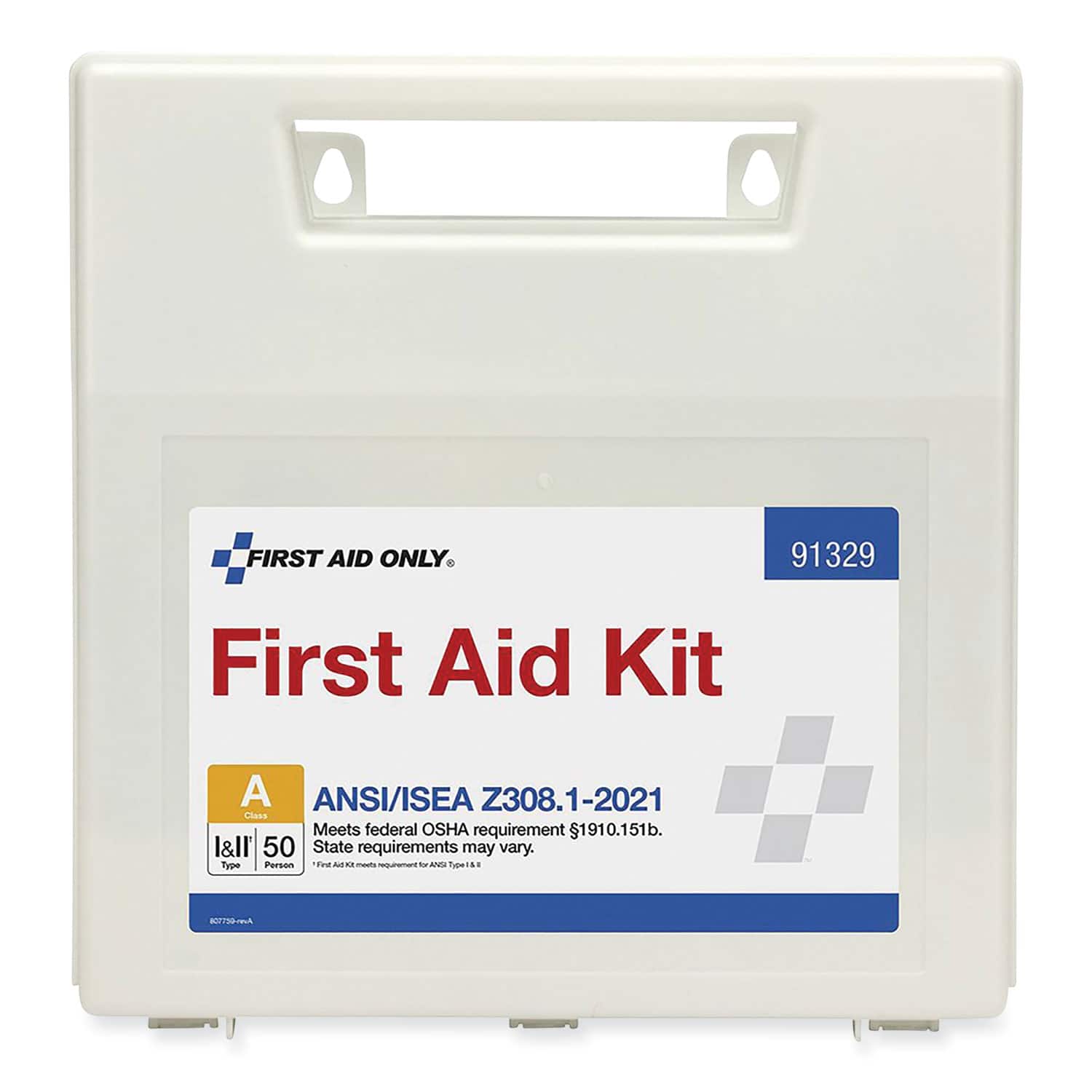 First Aid Only - ANSI 2021 First Aid Kit for 50 People, 184 Pieces, Plastic Case - White