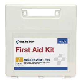 First Aid Only - ANSI 2021 First Aid Kit for 50 People, 184 Pieces, Plastic Case - White