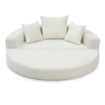 Front. Boyel Living - Convertible Corduroy Sofa Couch Bed Multi Functional Folding Futon Floor Lounge Sofa No Assembly Beige - Beige.