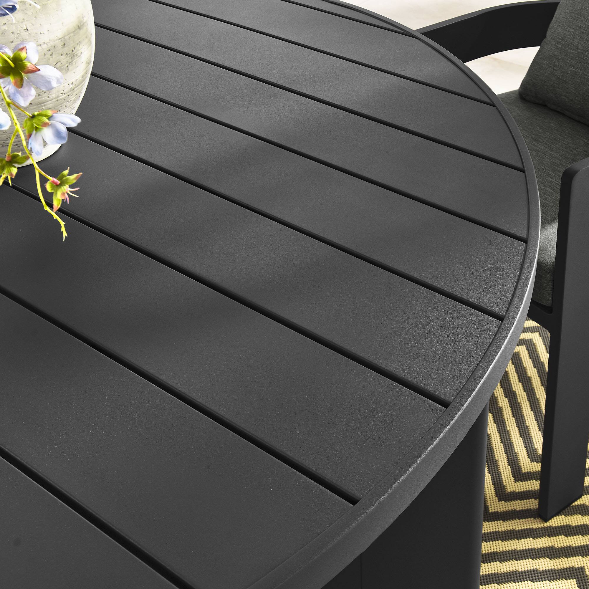 Alt View 1. Modway - Tahoe Round Outdoor Patio Aluminum Dining Table by Modway - Gray.