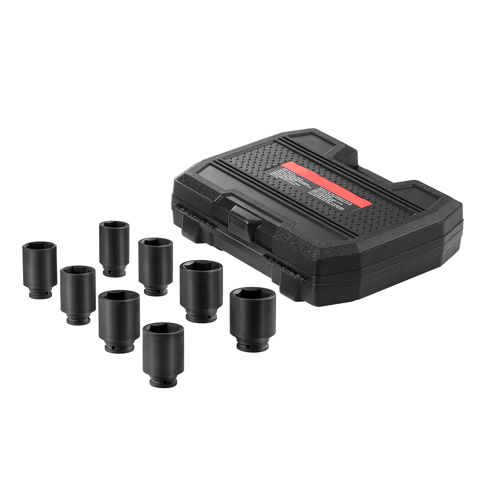 LOVMOR - Axle Nut Impact Socket Set 1 2 Drive Deep 12 Point 8PCS Metric Nut Socket