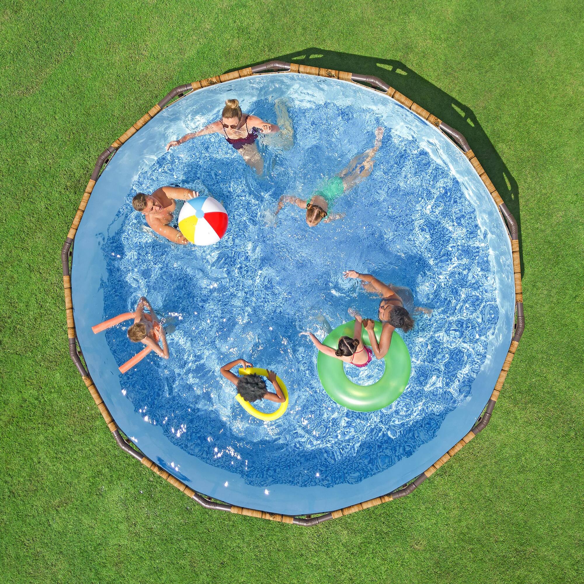 Alt View 5. Bestway - Steel Pro Max: Splashview Pool Set - 14' x 42" - Brown.